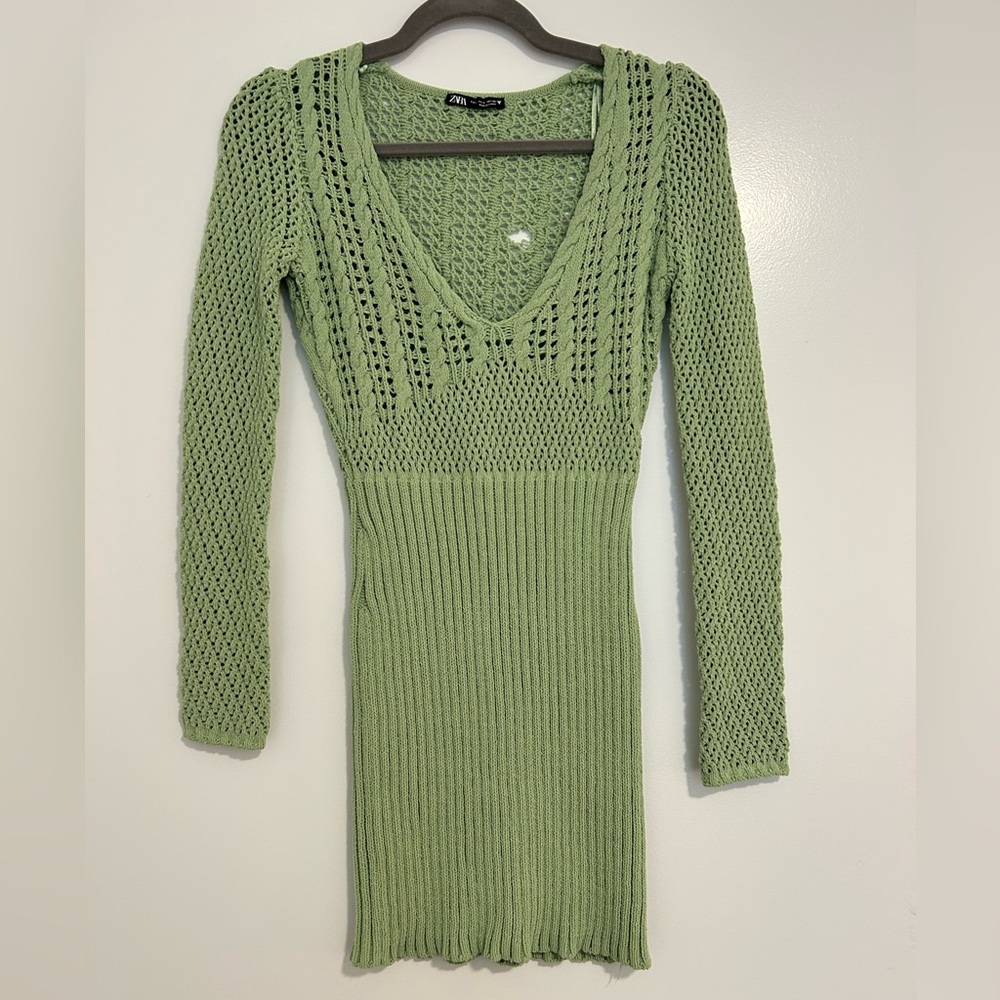 Zara crochet mini dress